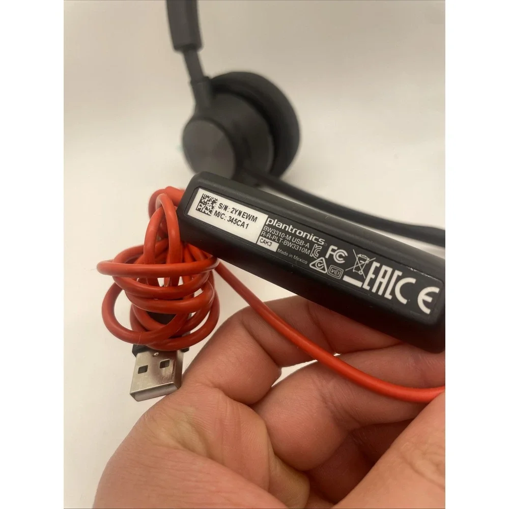 Plantronics Poly Blackwire 3310 On-Ear Headset BW3310 USB-A                (S12)